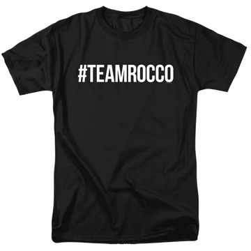 Black men's regular fit t-shirt with Sesame Street Team Rocco graphic
