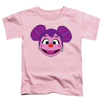 Pink toddler t-shirt with Sesame Street Mecha Abby Face graphic