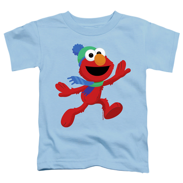 Light blue toddler t-shirt with Sesame Street Furry Friends Forever! Elmo's Winter Run graphic