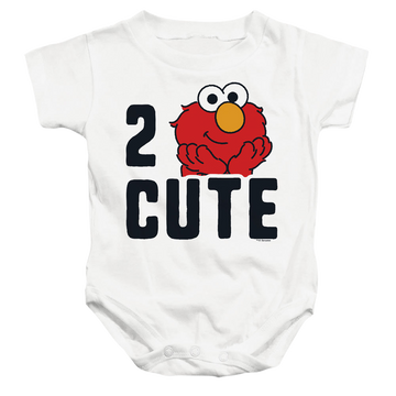 White baby bodysuit with Sesame Street 2 Cute Elmo graphic