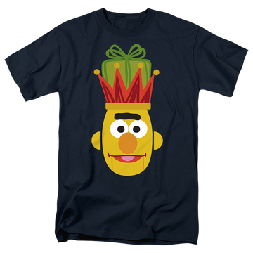 Navy men's regular fit t-shirt with Sesame Street Christmas Nutcracker Bert graphic