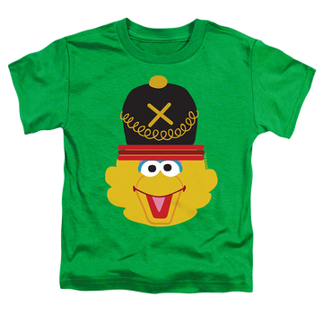 Kelly green toddler t-shirt with Sesame Street Christmas Nutcracker Big Bird graphic