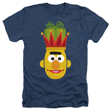 Navy men's heather t-shirt with Sesame Street Christmas Nutcracker Bert graphic