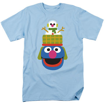 Light blue men's regular fit t-shirt with Sesame Street Christmas Nutcracker Grover graphic