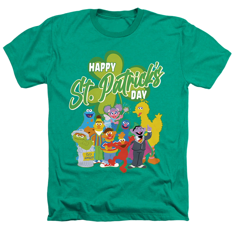 Sesame Street St. Patrick'S Day Big Bird Elmo Cookie Monster - Men's Heather T-Shirt Men's Heather T-Shirt Sesame Street