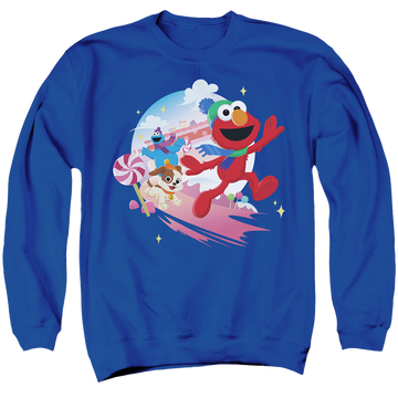Sesame Street Christmas Holiday Cheer With Elmo, Tango, Cookie Monster - Men's Crewneck Sweatshirt Men's Crewneck Sweatshirt Sesame Street