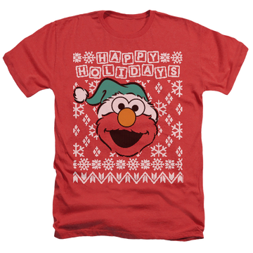 Sesame Street Elmo Ugly Christmas - Men's Heather T-Shirt Men's Heather T-Shirt Sesame Street