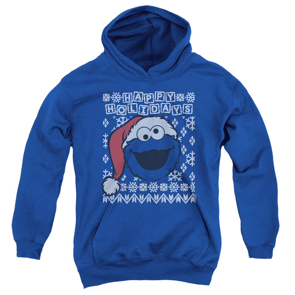 Sesame Street Cookie Monster Ugly Christmas - Youth Hoodie Youth Hoodie (Ages 8-12) Sesame Street
