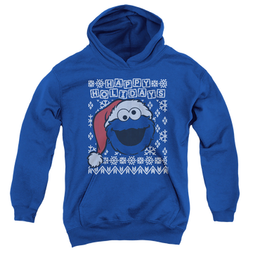 Sesame Street Cookie Monster Ugly Christmas - Youth Hoodie Youth Hoodie (Ages 8-12) Sesame Street