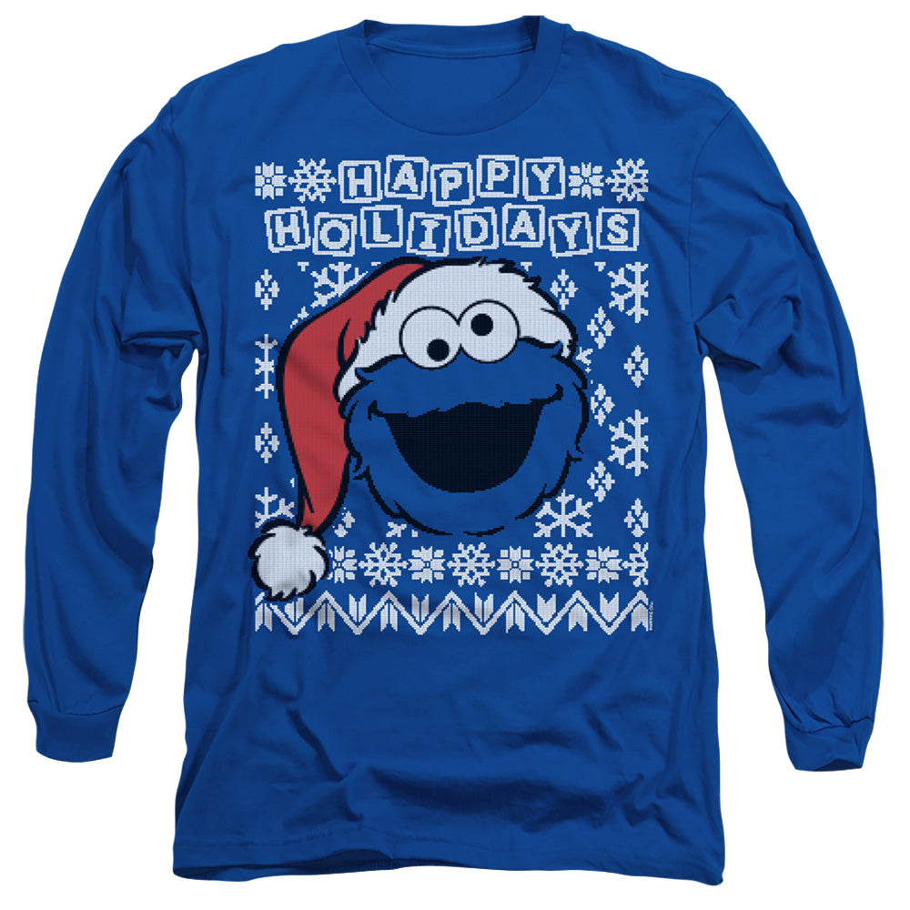 Sesame Street Cookie Monster Ugly Christmas - Men's Long Sleeve T-Shirt Men's Long Sleeve T-Shirt Sesame Street