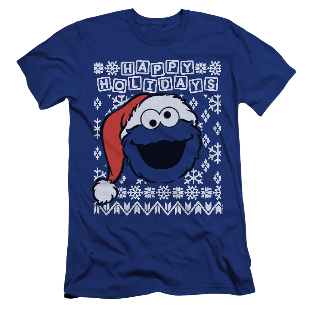 Sesame Street Cookie Monster Ugly Christmas - Men's Premium Slim Fit T-Shirt Men's Premium Slim Fit T-Shirt Sesame Street