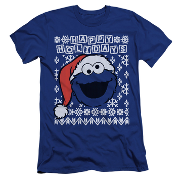 Sesame Street Cookie Monster Ugly Christmas - Men's Premium Slim Fit T-Shirt Men's Premium Slim Fit T-Shirt Sesame Street