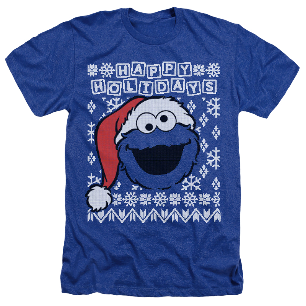 Sesame Street Cookie Monster Ugly Christmas - Men's Heather T-Shirt Men's Heather T-Shirt Sesame Street