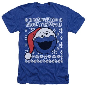 Sesame Street Cookie Monster Ugly Christmas - Men's Heather T-Shirt Men's Heather T-Shirt Sesame Street