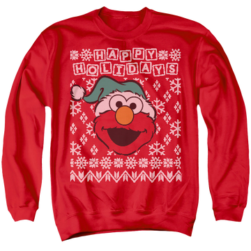 Sesame Street Elmo Ugly Christmas - Men's Crewneck Sweatshirt Men's Crewneck Sweatshirt Sesame Street