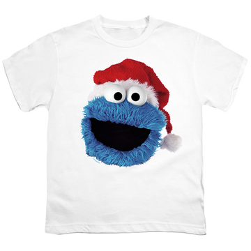 Sesame Street Cookie Monster Christmas Hat - Youth T-Shirt Youth T-Shirt (Ages 8-12) Sesame Street