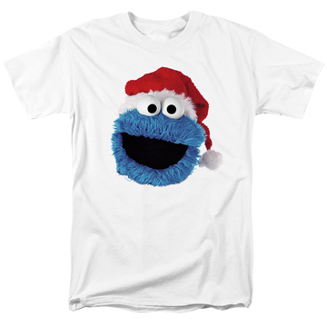 Sesame Street Cookie Monster Christmas Hat - Men's Regular Fit T-Shirt Men's Regular Fit T-Shirt Sesame Street