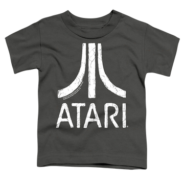 Charcoal kid's t-shirt for ages 4 to 7 with Atari Rough Logo graphic