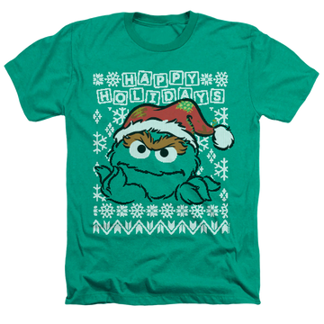 Sesame Street Oscar The Grouch Ugly Christmas - Men's Heather T-Shirt Men's Heather T-Shirt Sesame Street