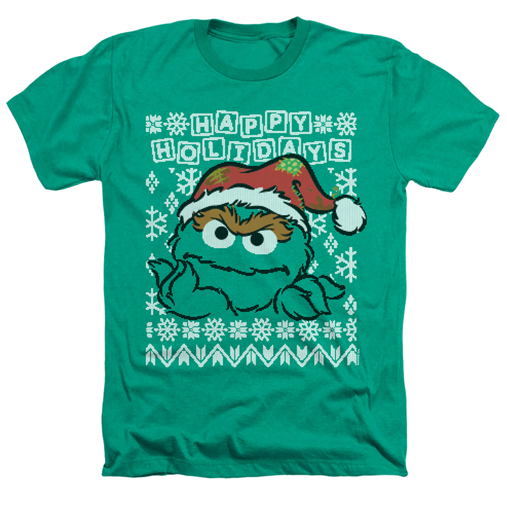 Sesame Street Oscar The Grouch Ugly Christmas - Men's Heather T-Shirt Men's Heather T-Shirt Sesame Street