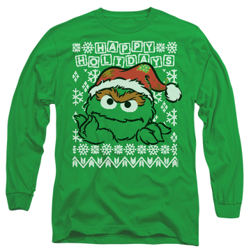 Sesame Street Oscar The Grouch Ugly Christmas - Men's Long Sleeve T-Shirt Men's Long Sleeve T-Shirt Sesame Street