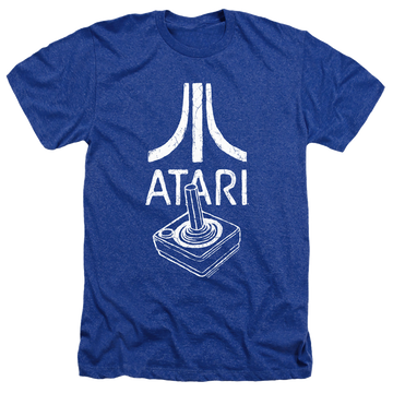 Royal men's heather t-shirt with Atari Joystick Logo graphic