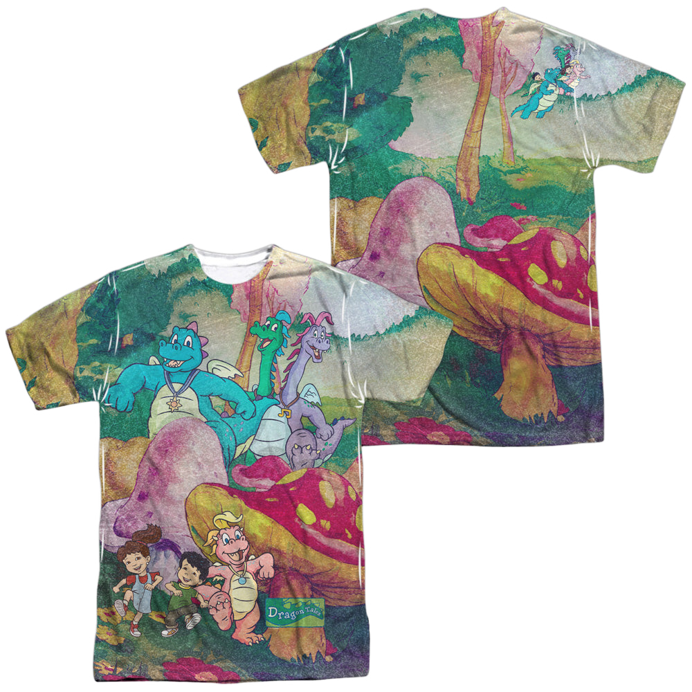 Dragon Tales Mushroom Meadow (Front/Back Print) - Men's All-Over Print T-Shirt Men's All-Over Print T-Shirt Dragon Tales
