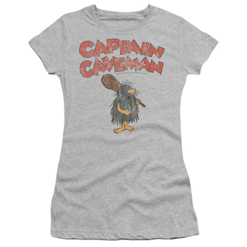 Athletic heather juniors t-shirt with Wacky Races Captain Caveman 1 graphic