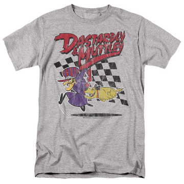 Athletic heather men's regular fit t-shirt with Wacky Races Dastardly & Muttley 1 graphic