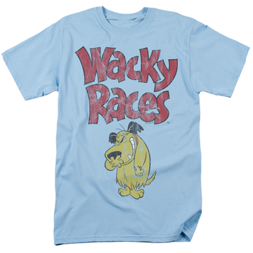 Light blue men's regular fit t-shirt with Wacky Races Muttley 2 graphic