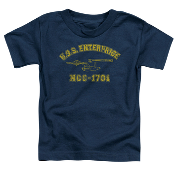 Navy kid's t-shirt for ages 4 to 7 with Star Trek The Original Series Enterprise Athletic graphic