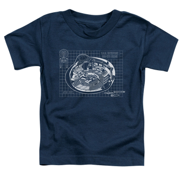Navy kid's t-shirt for ages 4 to 7 with Star Trek The Original Series Bridge Prints graphic