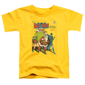 Yellow kid's t-shirt for ages 4 to 7 with Batman Robin Cover No. 27 graphic