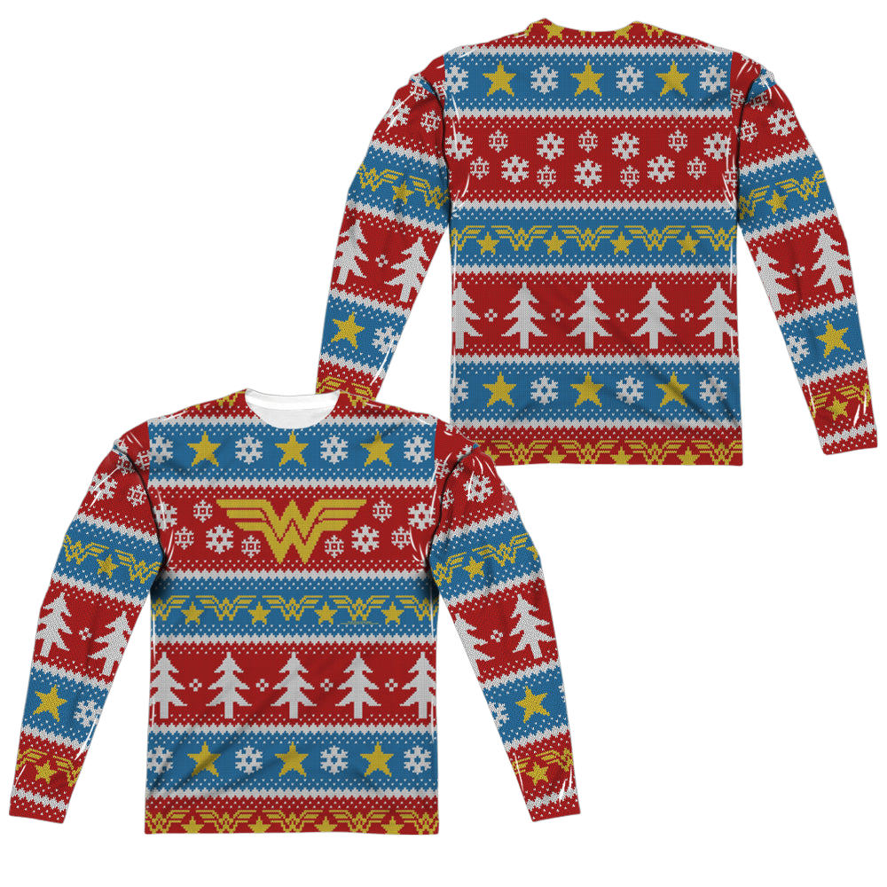 Wonder Woman Wonder Woman Holiday (Front/Back Print) - Men's All-Over Print Long Sleeve Men's All-Over Print Long Sleeve Wonder Woman