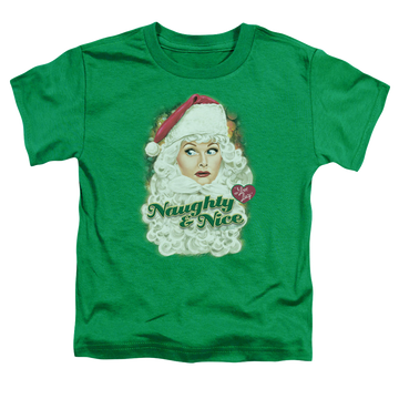 Kelly green toddler t-shirt with I Love Lucy Santa graphic