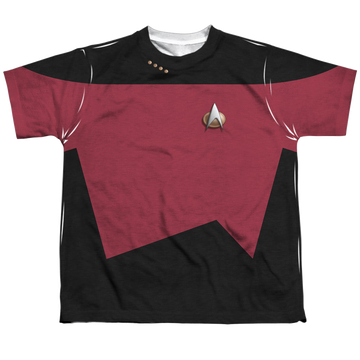 Star Trek The Next Generation Tng Command Uniform youth all-over print t-shirt for ages 8 to 12