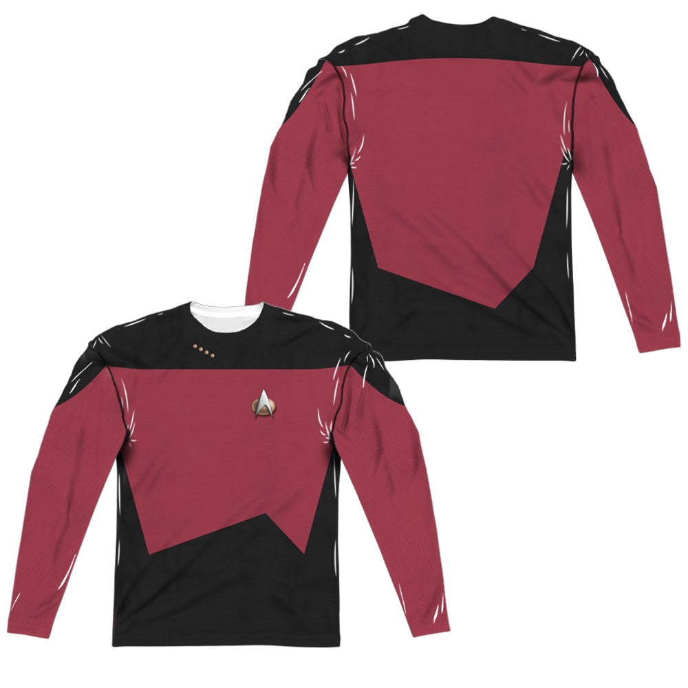 Star Trek The Next Generation Tng Command Uniform (Front/Back Print) - Men's All-Over Print Long Sleeve Men's All-Over Print Long Sleeve Star Trek