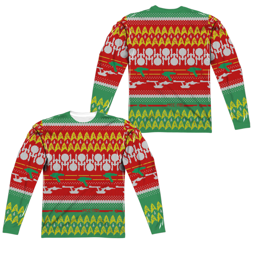 Star Trek The Original Series Trek Pattern (Front/Back Print) - Men's All-Over Print Long Sleeve Men's All-Over Print Long Sleeve Star Trek
