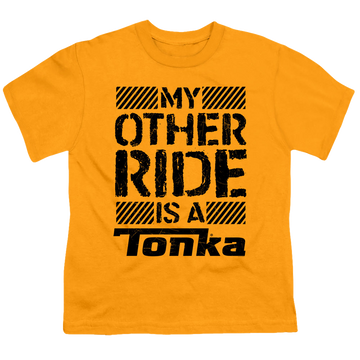 Gold kid's t-shirt for ages 4 to 7 with Hasbro Other Ride graphic