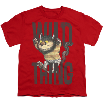 Gold kid's t-shirt for ages 4 to 7 with Where the Wild Things Are Wild Thing graphic