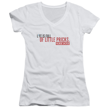 Nurse Jackie Life Is Full - Juniors V-Neck T-Shirt Juniors V-Neck T-Shirt Nurse Jackie