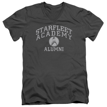 Charcoal men's v-neck t-shirt with Star Trek The Original Series Alumni graphic
