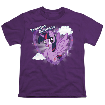 Purple youth t-shirt for ages 8 to 12 with My Little Pony Friendship Is Magic Twilight Sparkle graphic