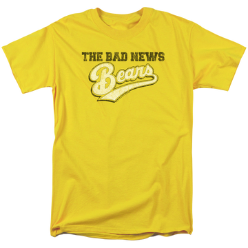 Yellow men's regular fit t-shirt with The Bad News Bears Logo graphic