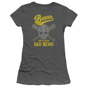Charcoal juniors t-shirt with The Bad News Bears Always Bad News graphic