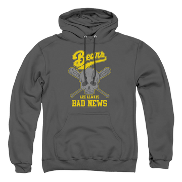 Charcoal pullover hoodie with The Bad News Bears Always Bad News graphic