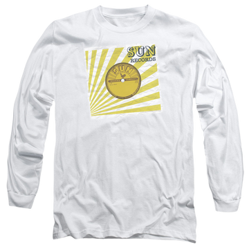 White men's long sleeve t-shirt with Sun Records Fourty Five graphic