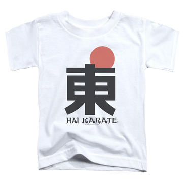White toddler t-shirt with Hai Karate Logo graphic