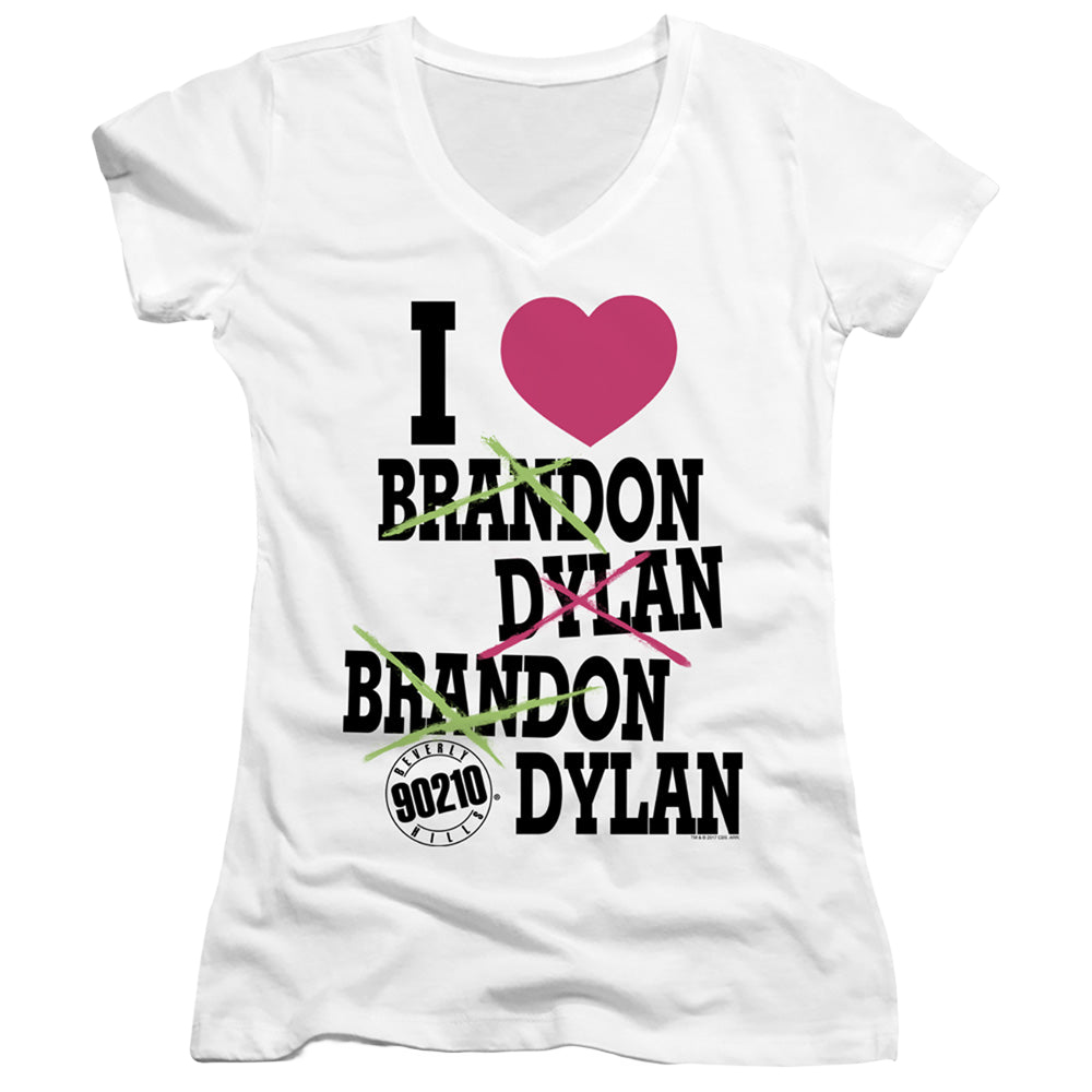 Beverly Hills 90210 I Heart 90210 - Juniors V-Neck T-Shirt Juniors V-Neck T-Shirt Beverly Hills 90210