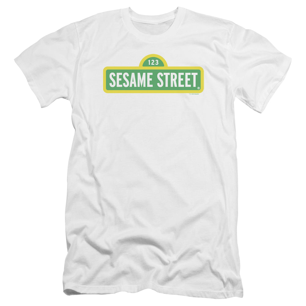 Sesame Street Logo - Men's Premium Slim Fit T-Shirt Men's Premium Slim Fit T-Shirt Sesame Street